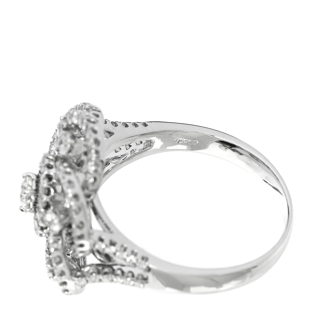 18K White Gold Diamond 1.24ctw Flower Ring 59 8.75