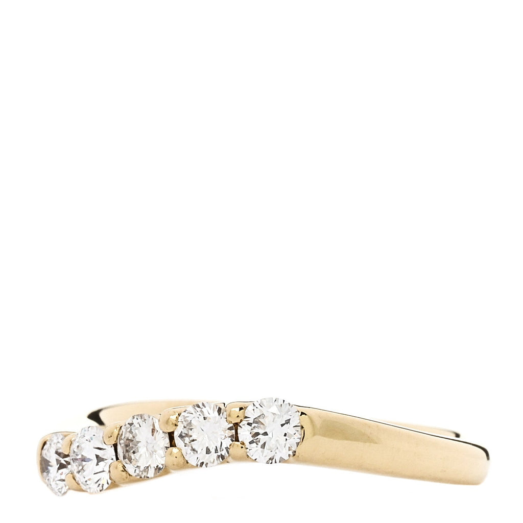 18K Yellow Gold Diamond .50ctw Curved Ring 53 6.5