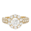 18K Yellow Gold Diamond 1.01ct Halo Engagement Ring 53 6.25