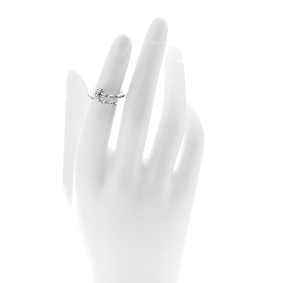 18K White Gold Diamond Juste Un Clou Paved Ring 49 5