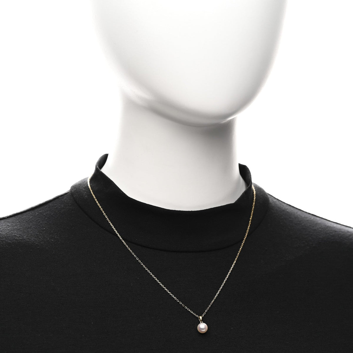 18K Yellow Gold Akoya Cultured Pearl 7-7.5mm Pendant Necklace