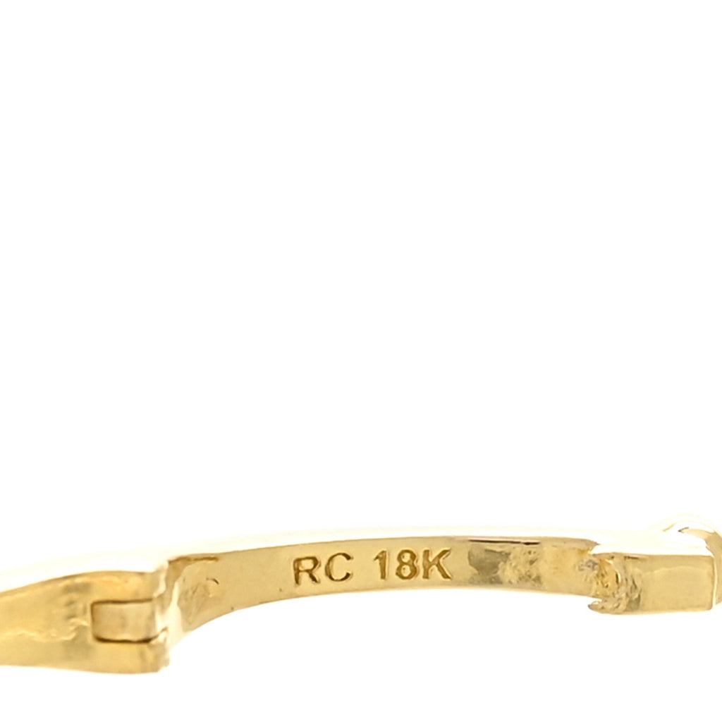 18K Yellow Gold Diamond Baby Huggie Hoop Earrings