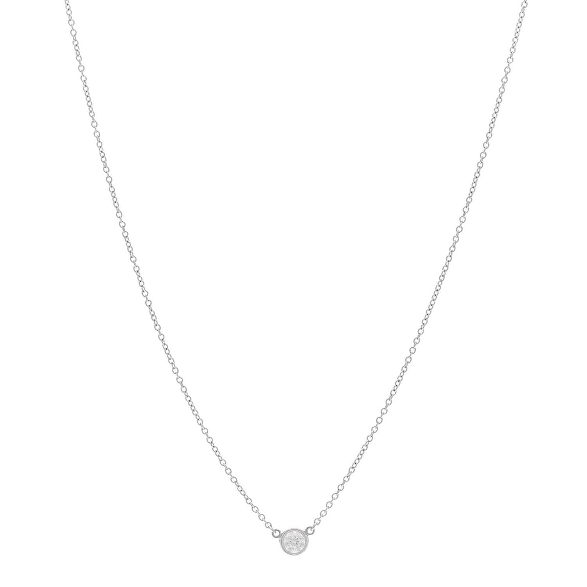 Platinum Diamond .22ct Elsa Peretti Diamonds By The Yard Pendant Necklace