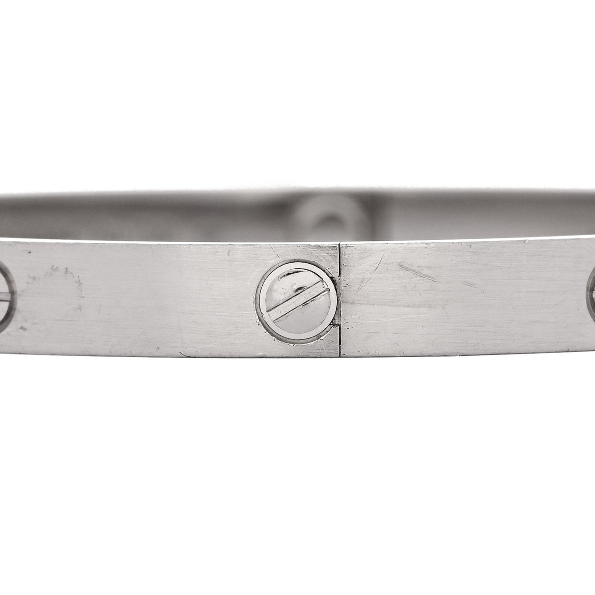 18K White Gold Brushed Finish LOVE Bracelet 21