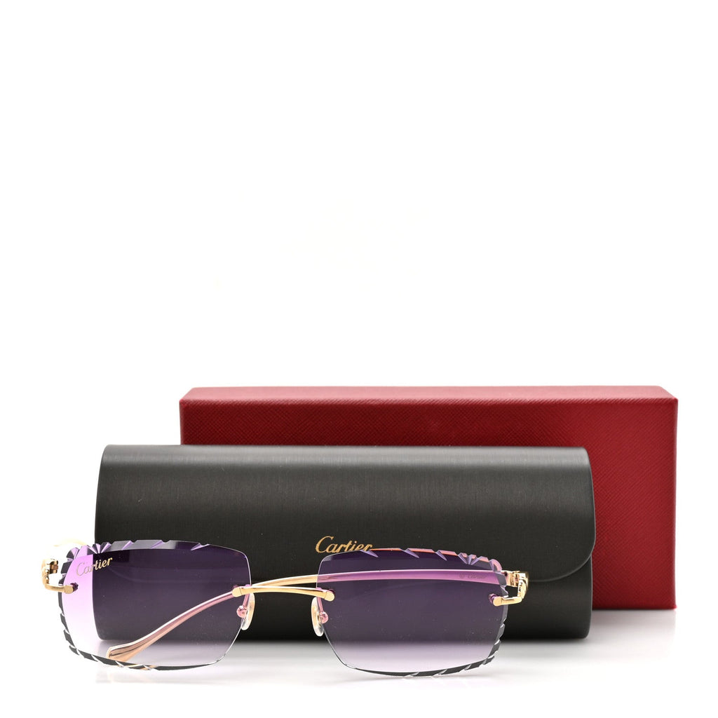 Metal Rimless Sunglasses CT0030O-002 Purple