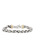 Sterling Silver 14K Yellow Gold 6mm Wheat Chain Bracelet