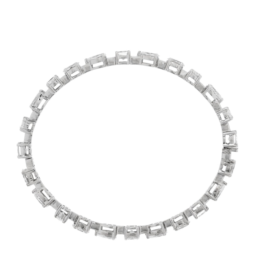 18K White Gold Diamond 5.50ctw Emerald Marquis Oval Pear Princess Cut Bracelet