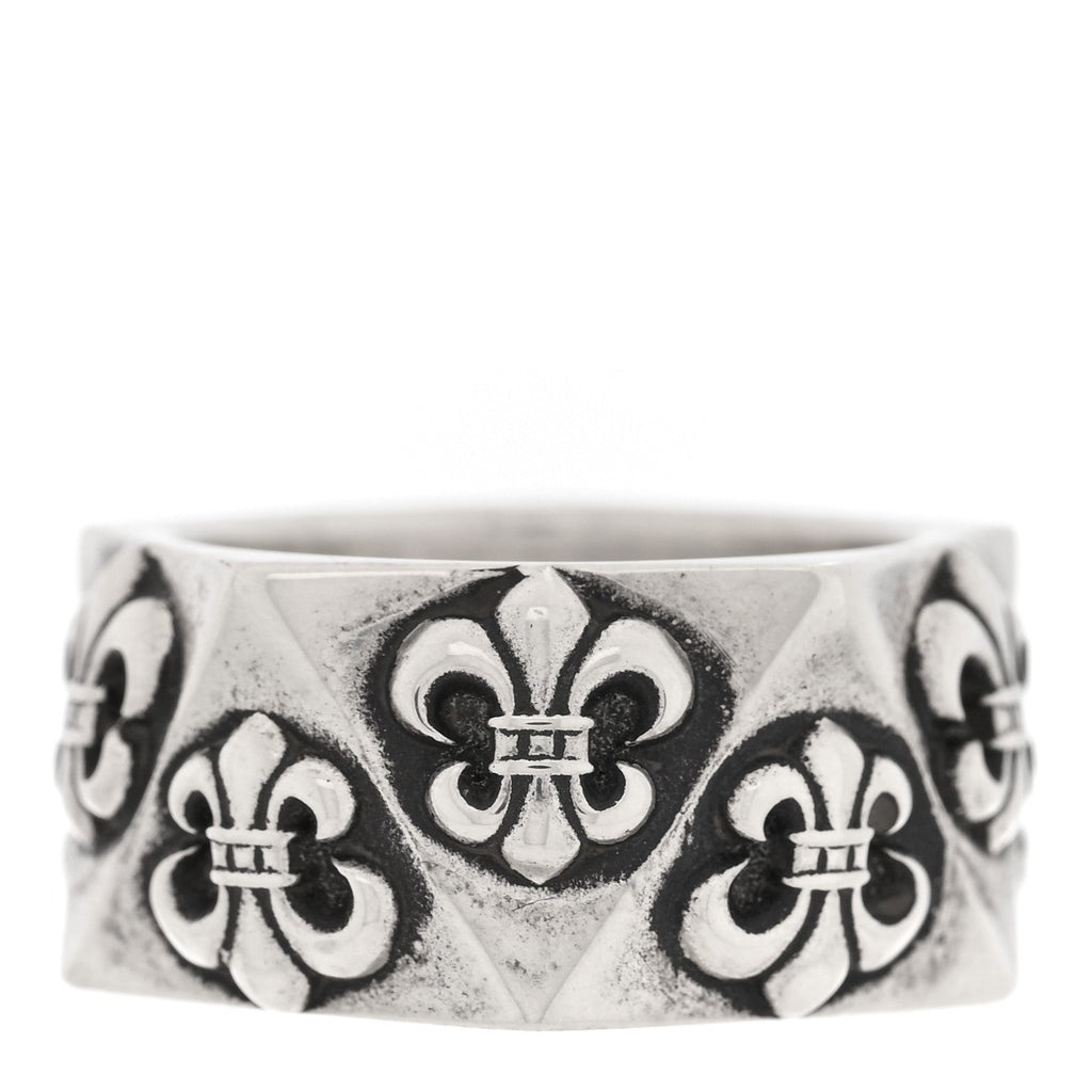 Sterling SIlver Pentagon Fleur de Lis Ring 55 7.25