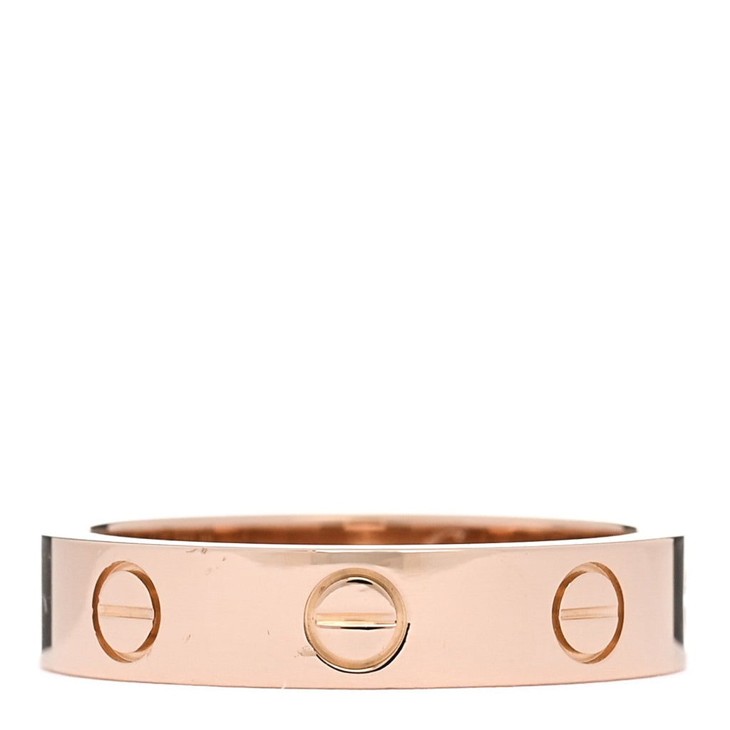 18K Pink Gold Diamond 4mm LOVE Wedding Band Ring 50 5.25