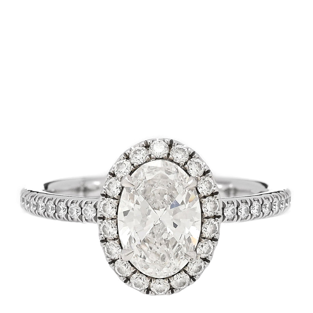 Platinum Diamond 1.01ct The One Oval Shaped Micropave Engagement Ring 49 4.75