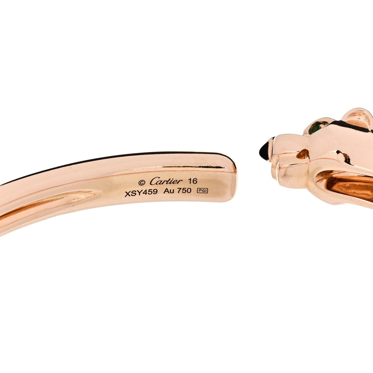 18K Pink Gold Tsavorite Black Onyx Panthere De Cartier Bracelet 16