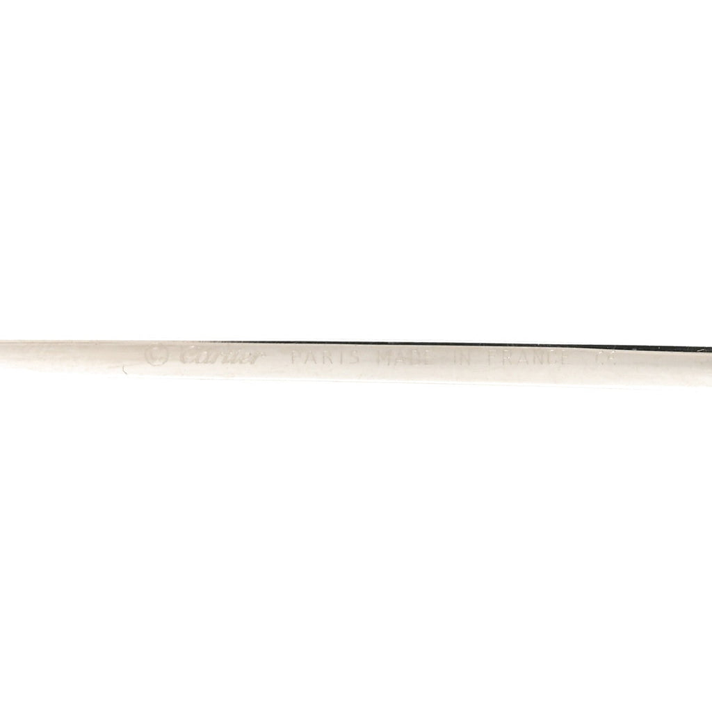 Metal Rimless C De Cartier 135 Square Sunglasses Silver Black