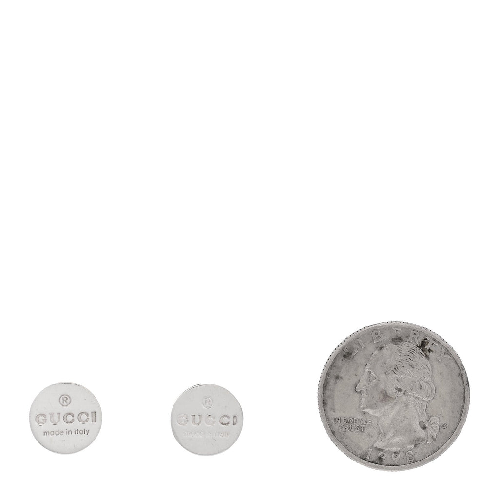 Sterling Silver Logo Round Earrings