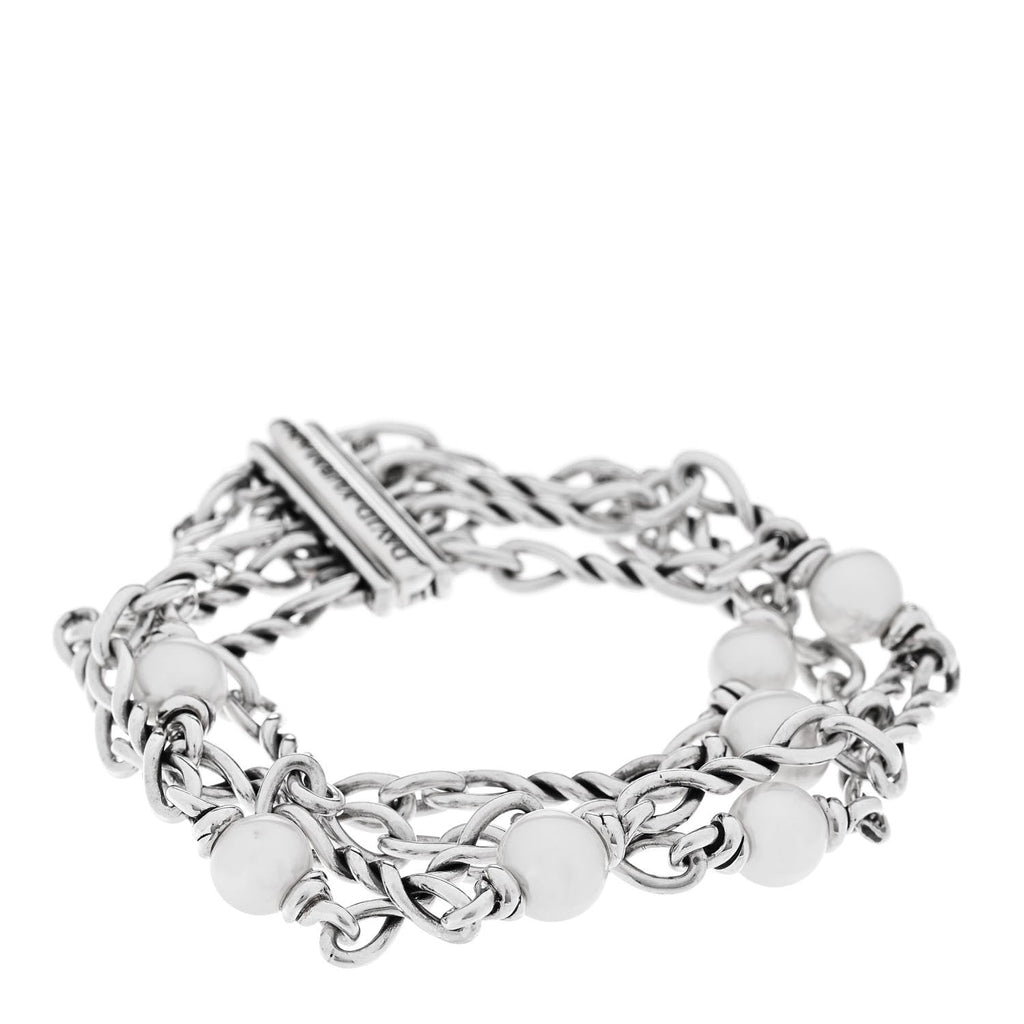 Sterling Silver Pearl Continuance Four-Row Chain Bracelet