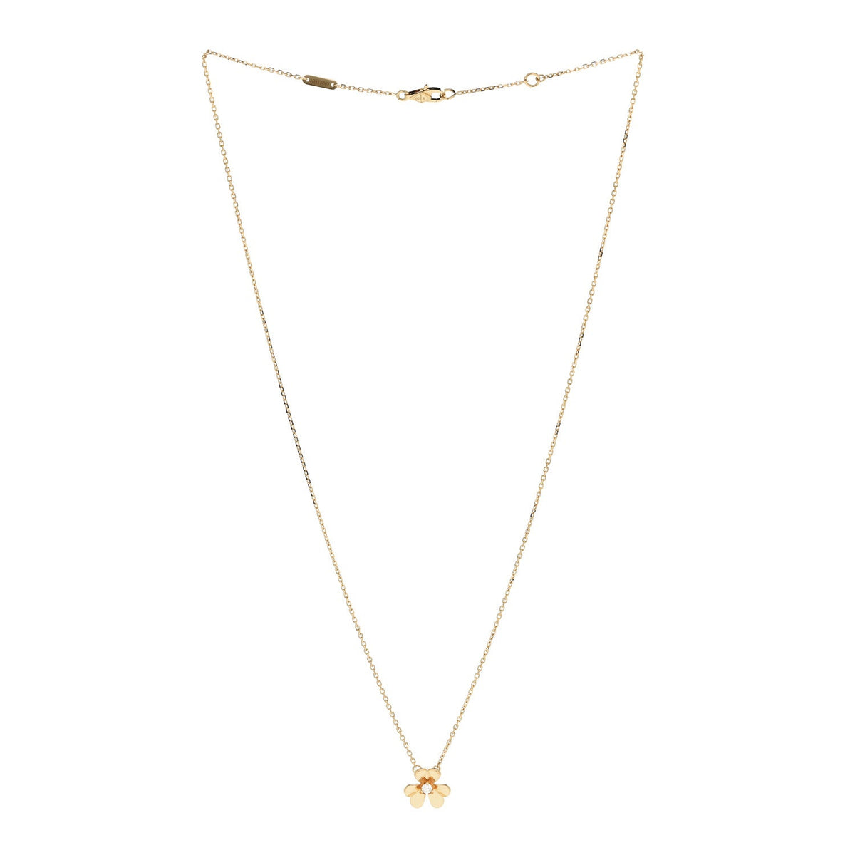 18K Yellow Gold Diamond Mini Frivole Pendant Necklace