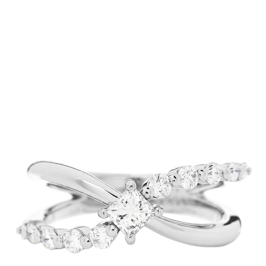 Platinum Diamond .69 Crossover Ring 53 6.5