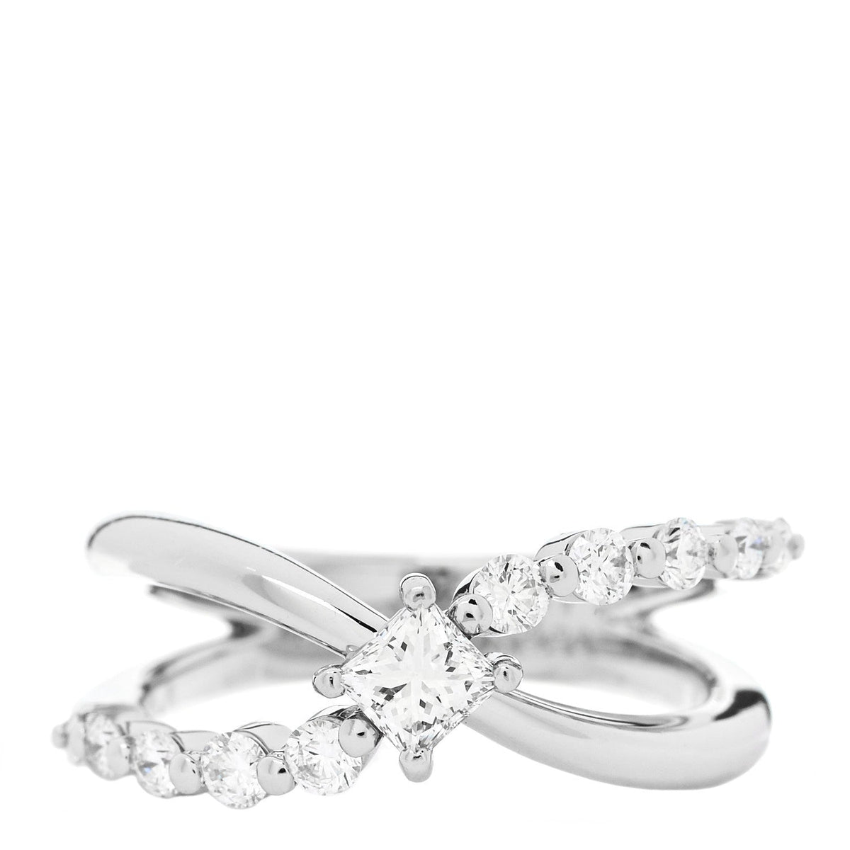 Platinum Diamond .69 Crossover Ring 53 6.5