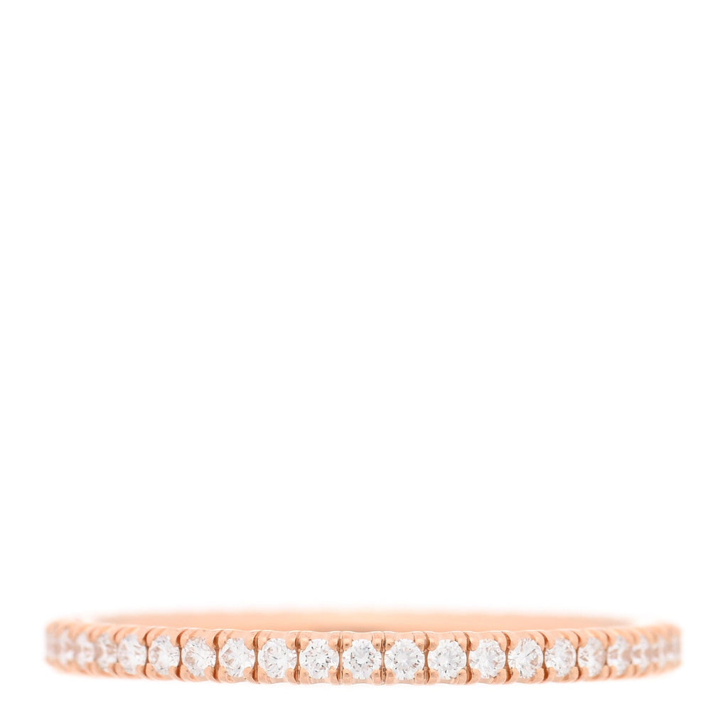 18K Pink Gold Diamond 1.5mm Etincelle de Cartier Wedding Band Ring 49 5