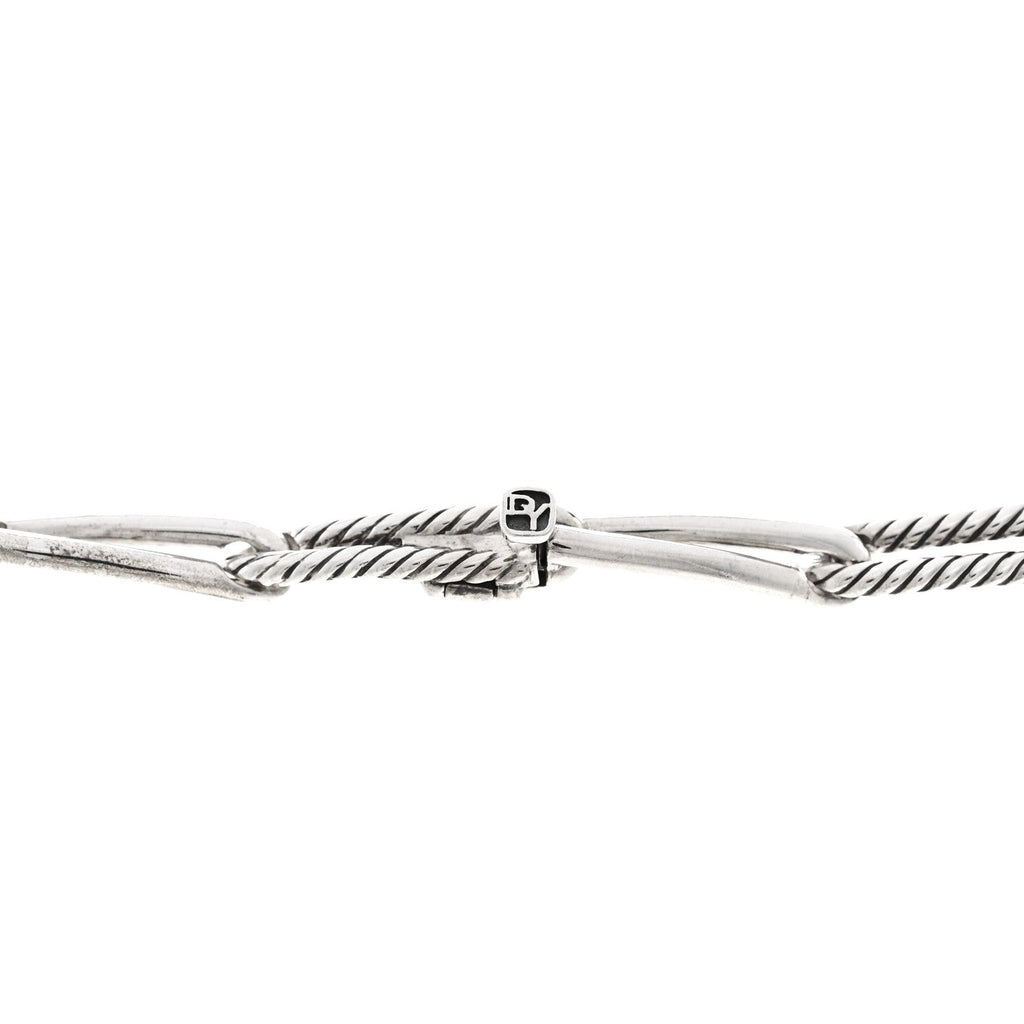 Sterling Silver Diamond Wellesley Chain Link Necklace
