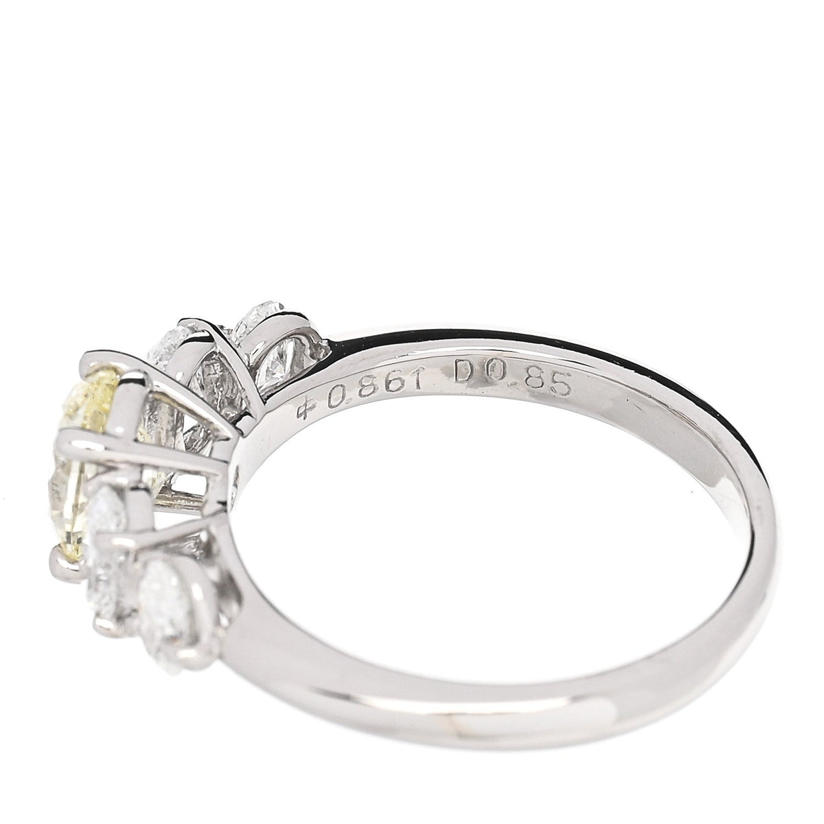 Platinum Yellow Diamond 1.71ctw Five Stone Ring 51 5.75