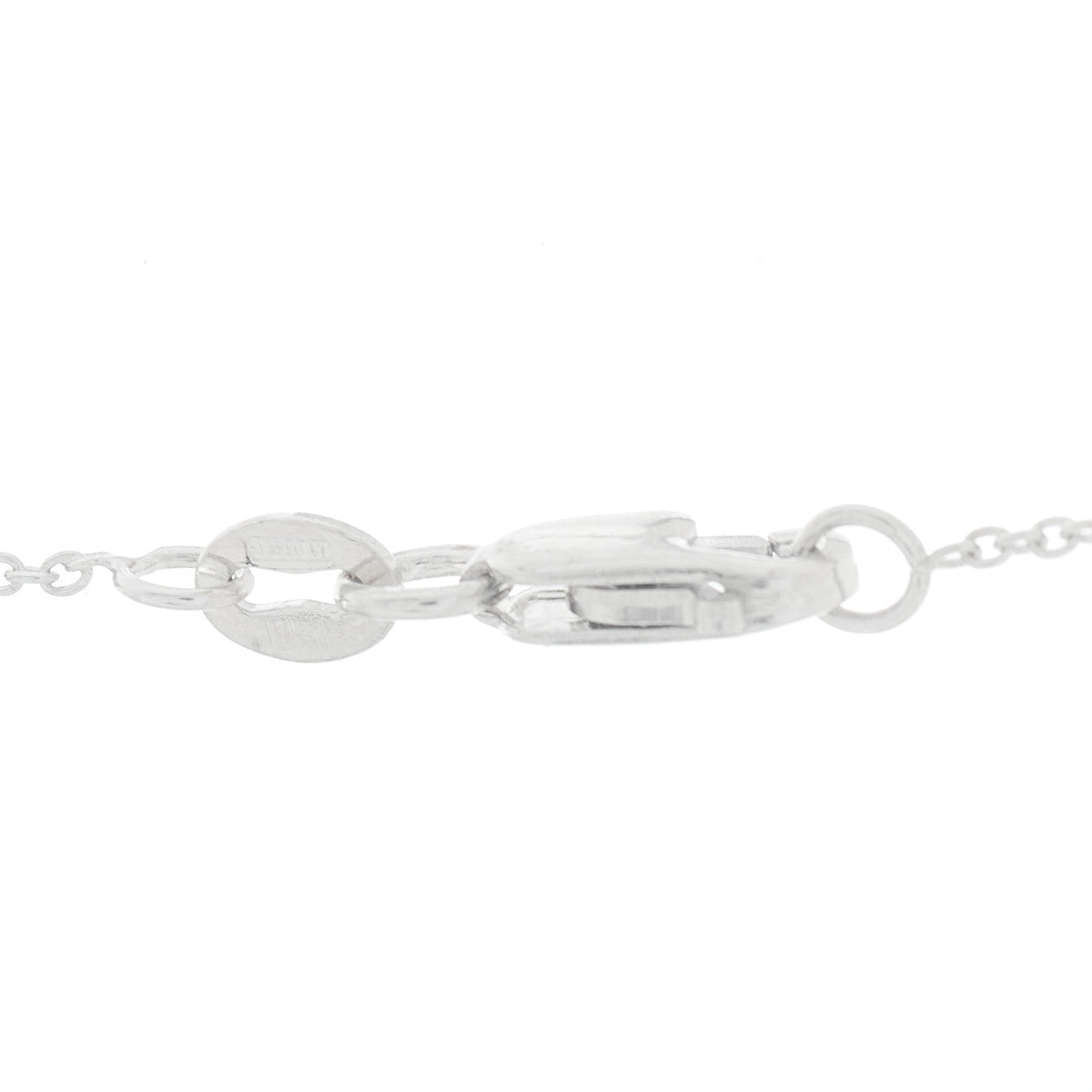 18K White Gold Diamond Initial P Pendant Necklace