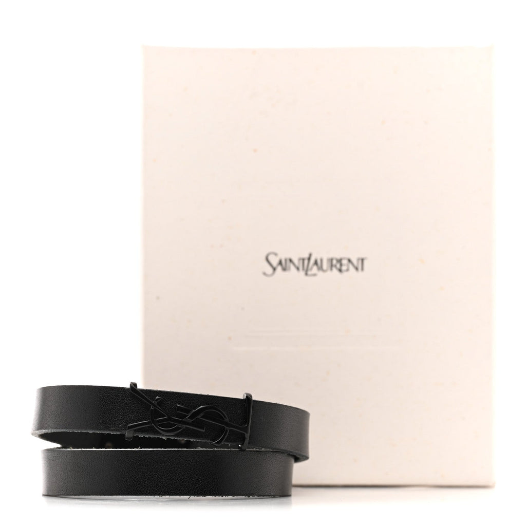 Calfskin Opyum Double Wrap Bracelet Black