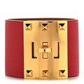 Epsom Kelly Extreme Dog Bracelet S Rouge Casaque
