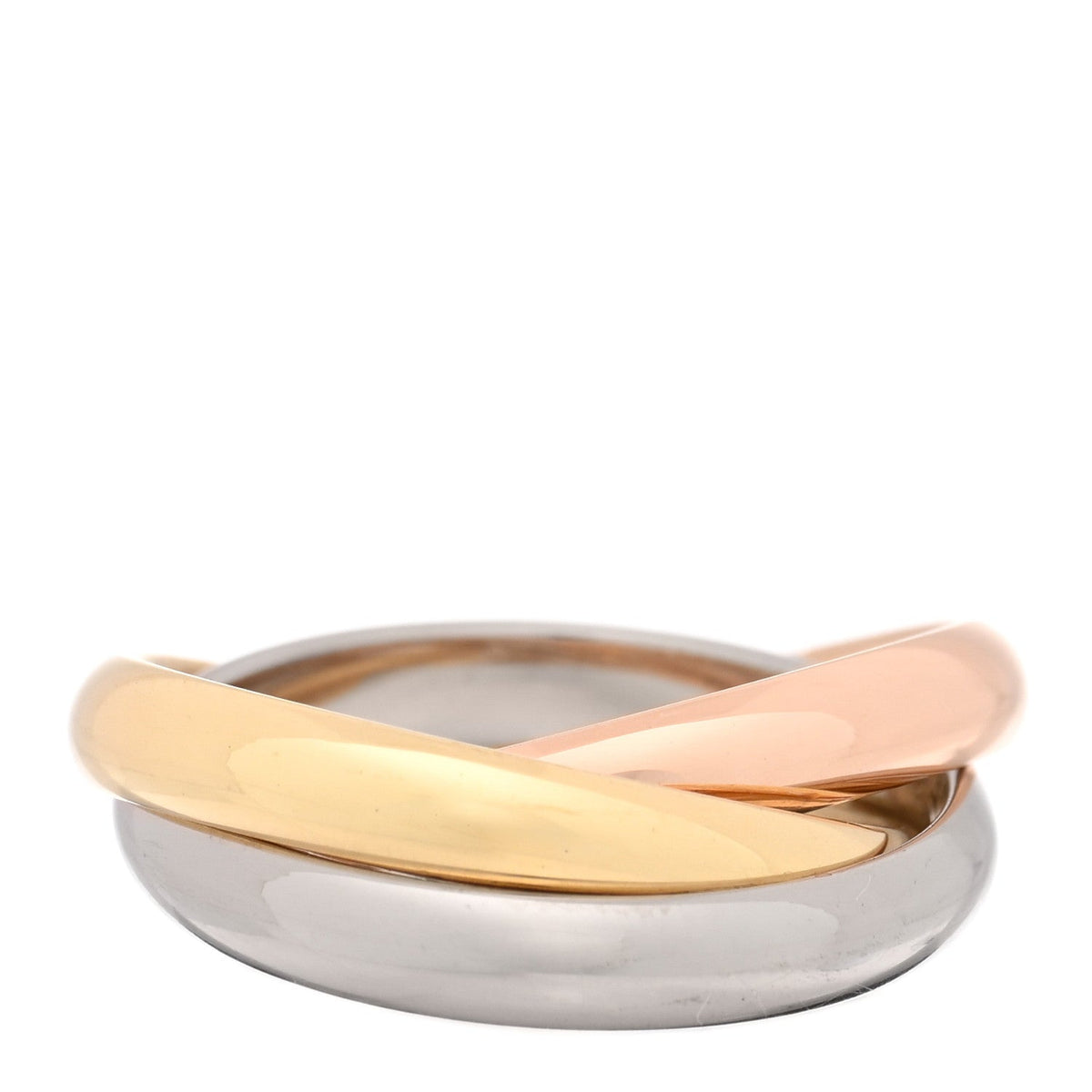 18K Pink Yellow White Gold Small Trinity Ring 49 5