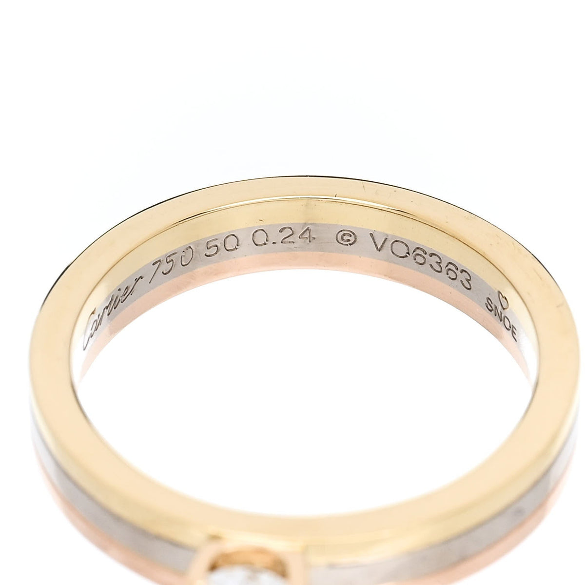 18K Pink Yellow White Gold Diamond .24ct Solitaire Trinity Engagement Ring 50 5.25