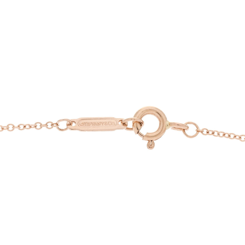 18K Rose Gold Diamond Graduated Drop Pendant Necklace
