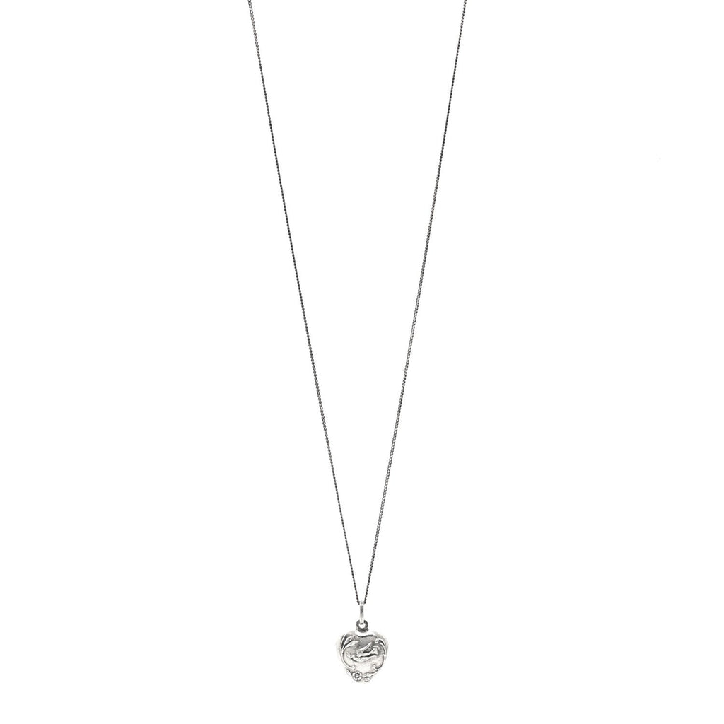 Metal Heart Necklace Silver