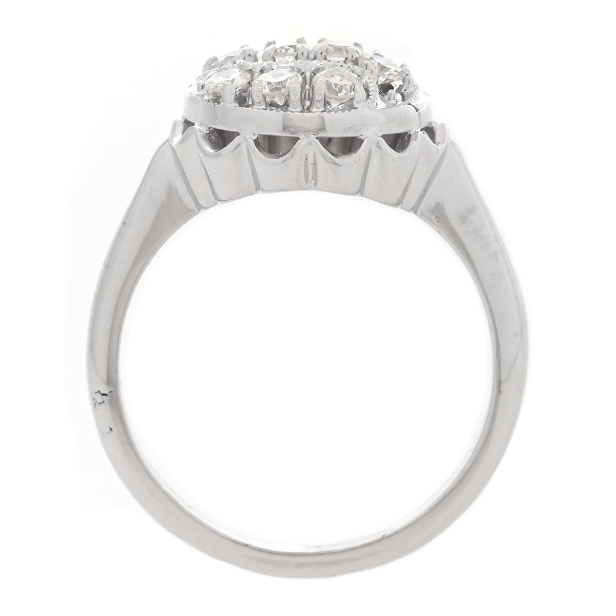14K White Gold Diamond .40ctw Round Cocktail Ring 53 6.5
