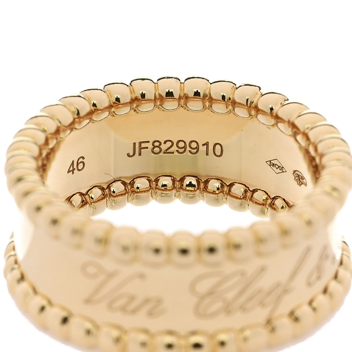 18K Yellow Gold Perlee Signature Ring 46 3.75