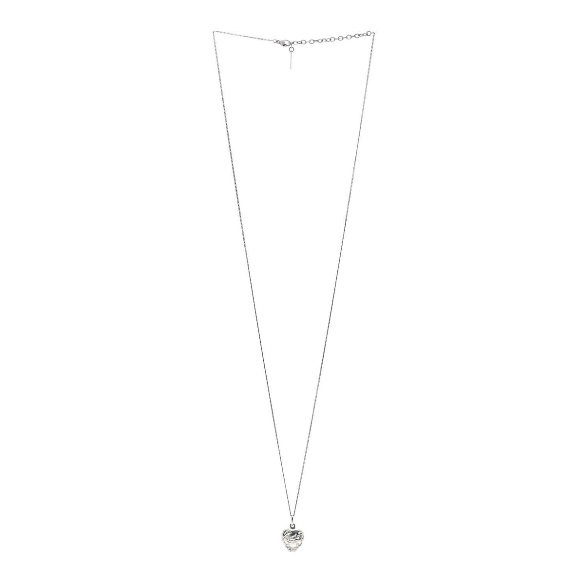 Metal Heart Necklace Silver