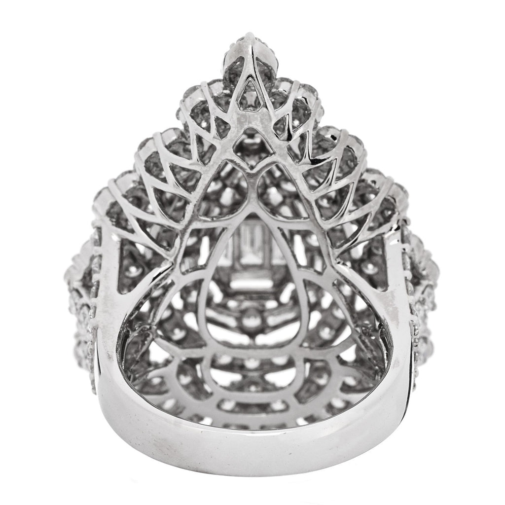 18K White Gold Diamond 4.70ctw Multi Shape Cocktail Ring  56 7.5