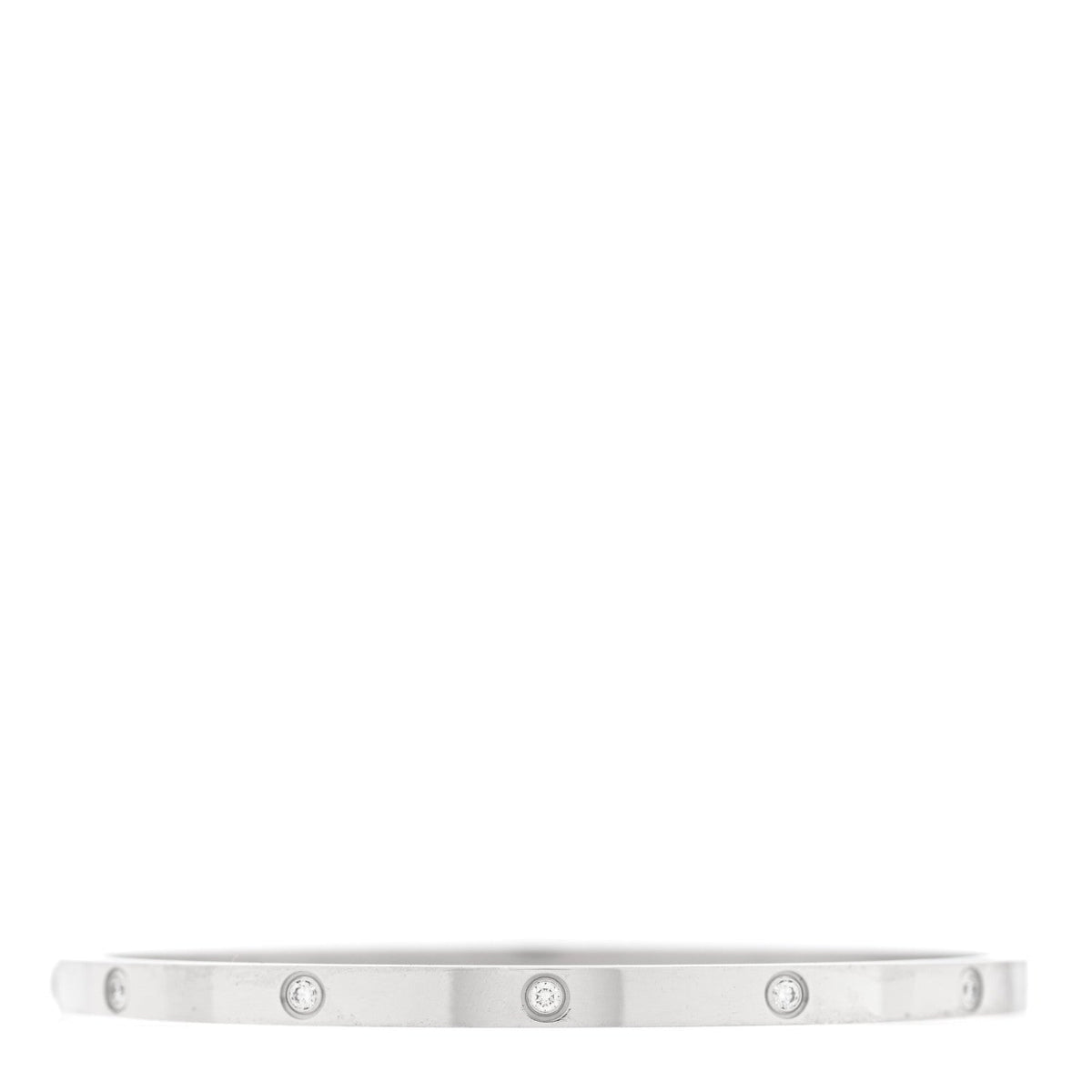 18K White Gold 10 Diamond Small LOVE Bracelet 17