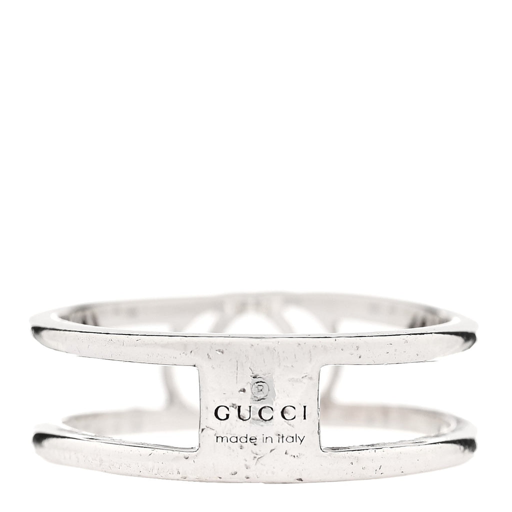 Sterling Silver 6mm Interlocking G Open Band Ring 50 5.25