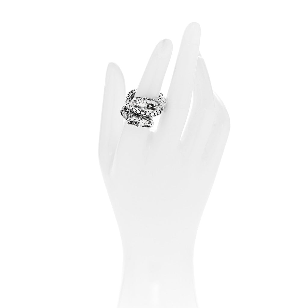Sterling Silver Legends Naga Dragon Coil Ring 54 7