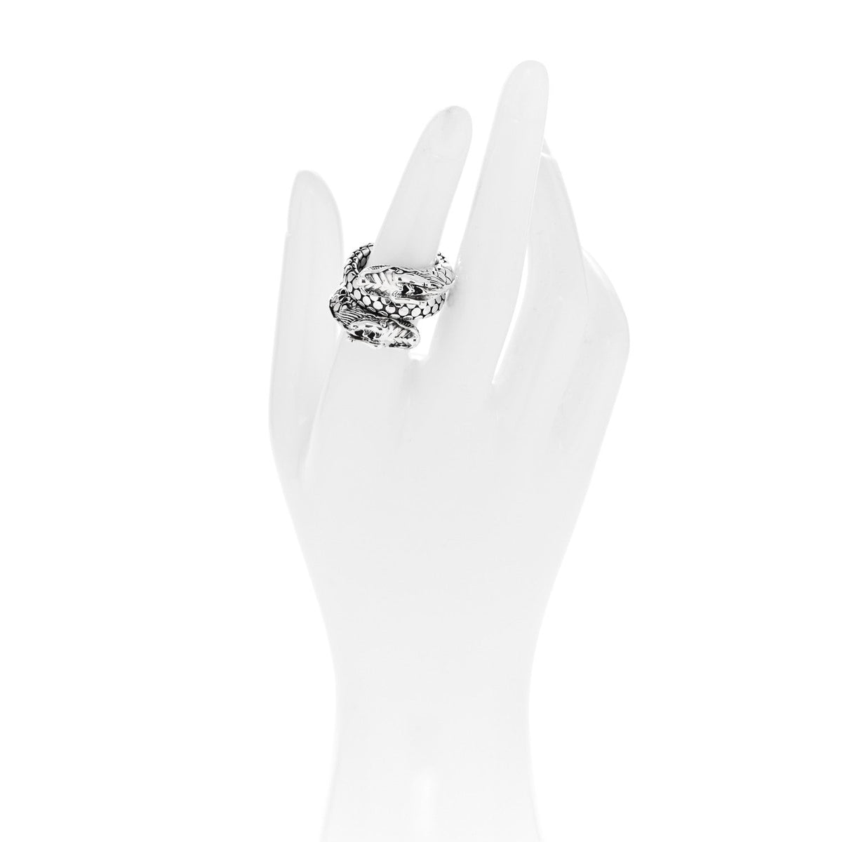 Sterling Silver Legends Naga Dragon Coil Ring 54 7
