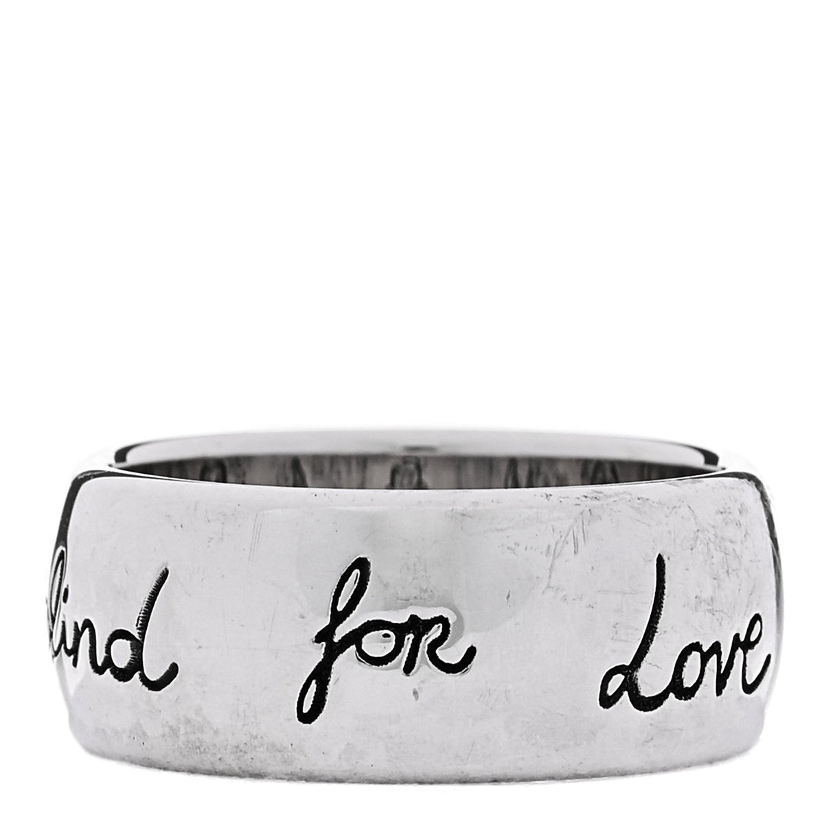 Sterling Silver Wide Blind for Love Band Ring 60 9