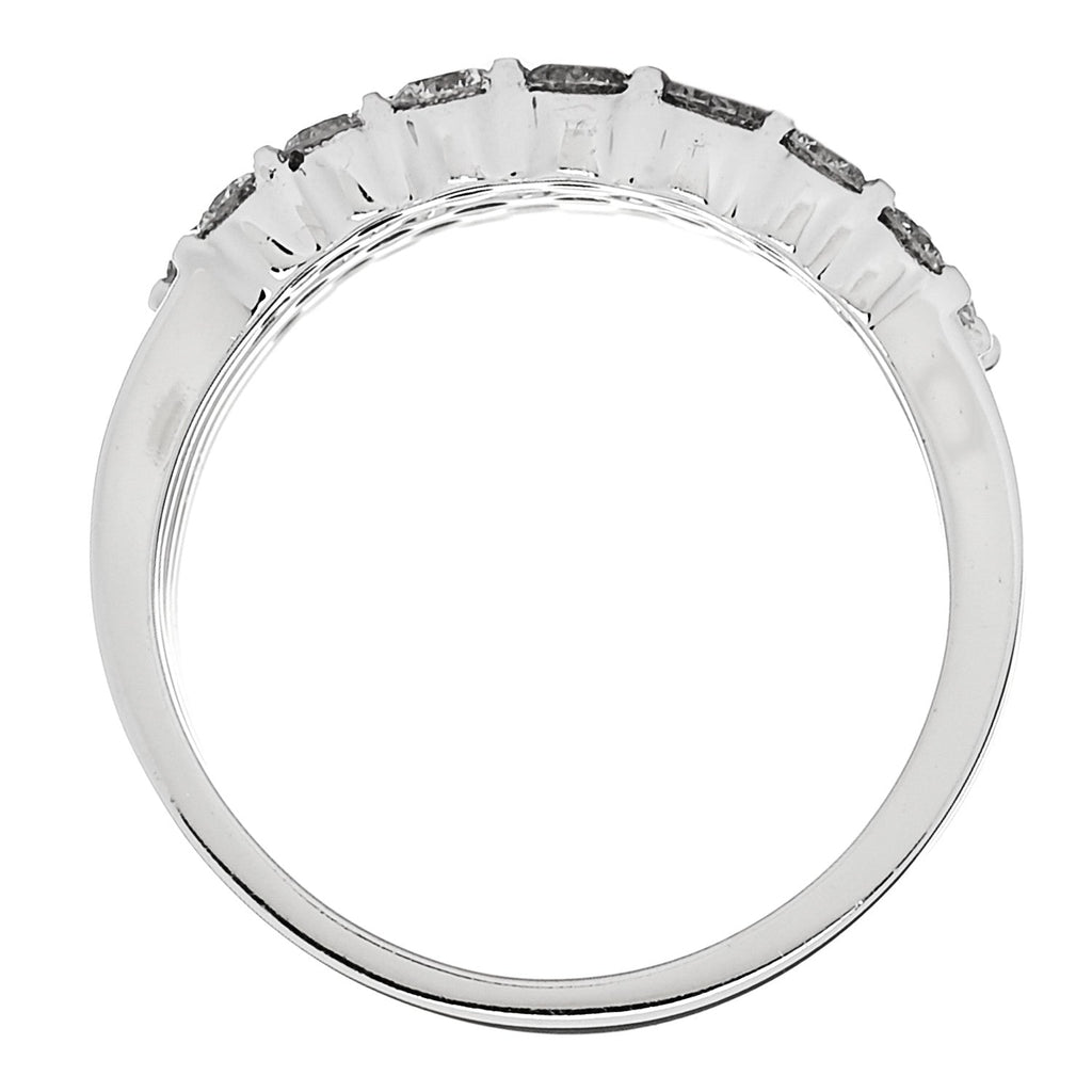 14K White Gold Diamond 1.90ctw Five Row Band Ring 53 6.25