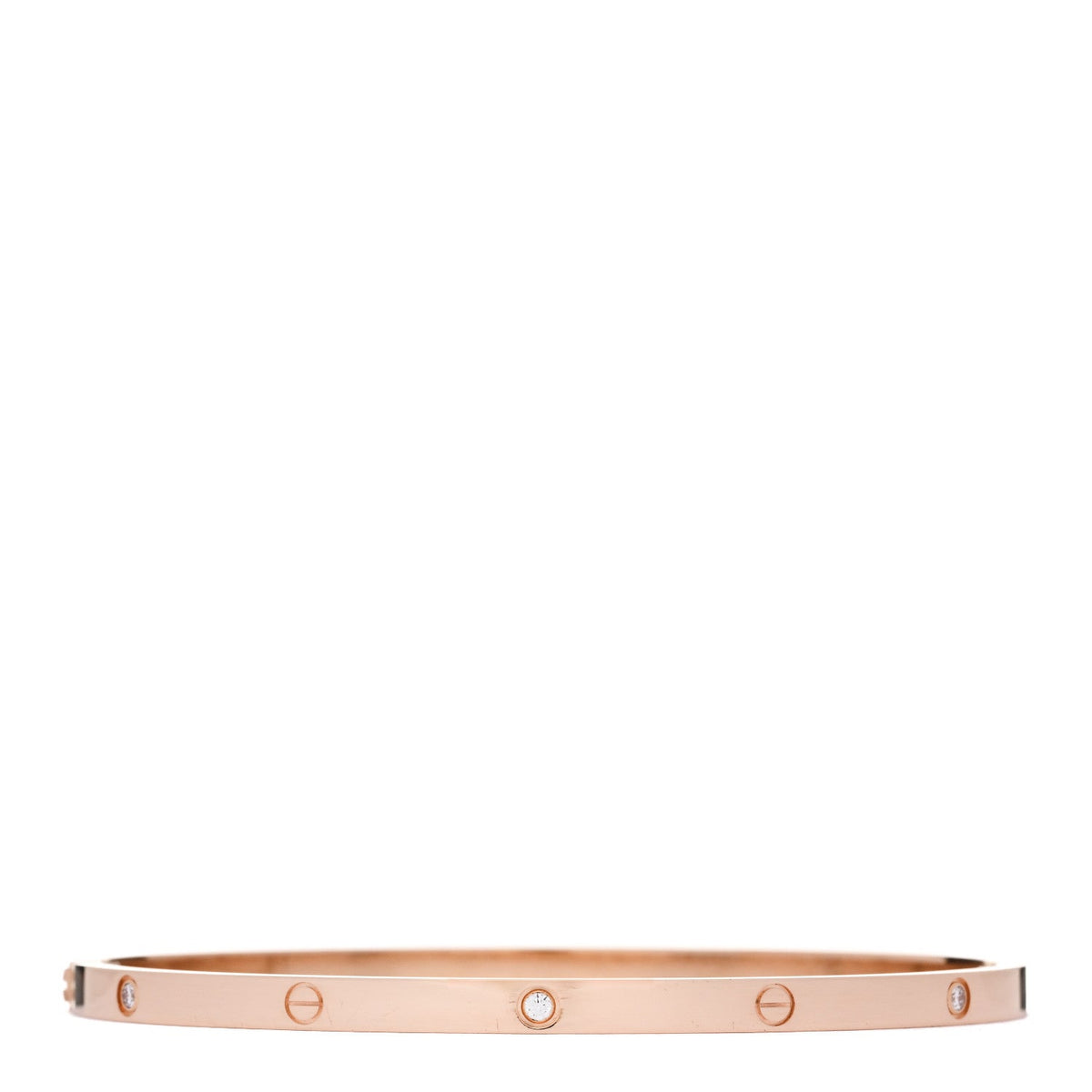 18K Pink Gold 6 Diamond Small LOVE Bracelet 19