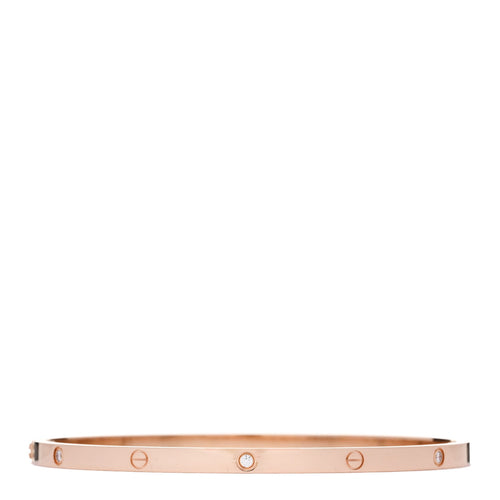 18K Pink Gold 6 Diamond Small LOVE Bracelet 19
