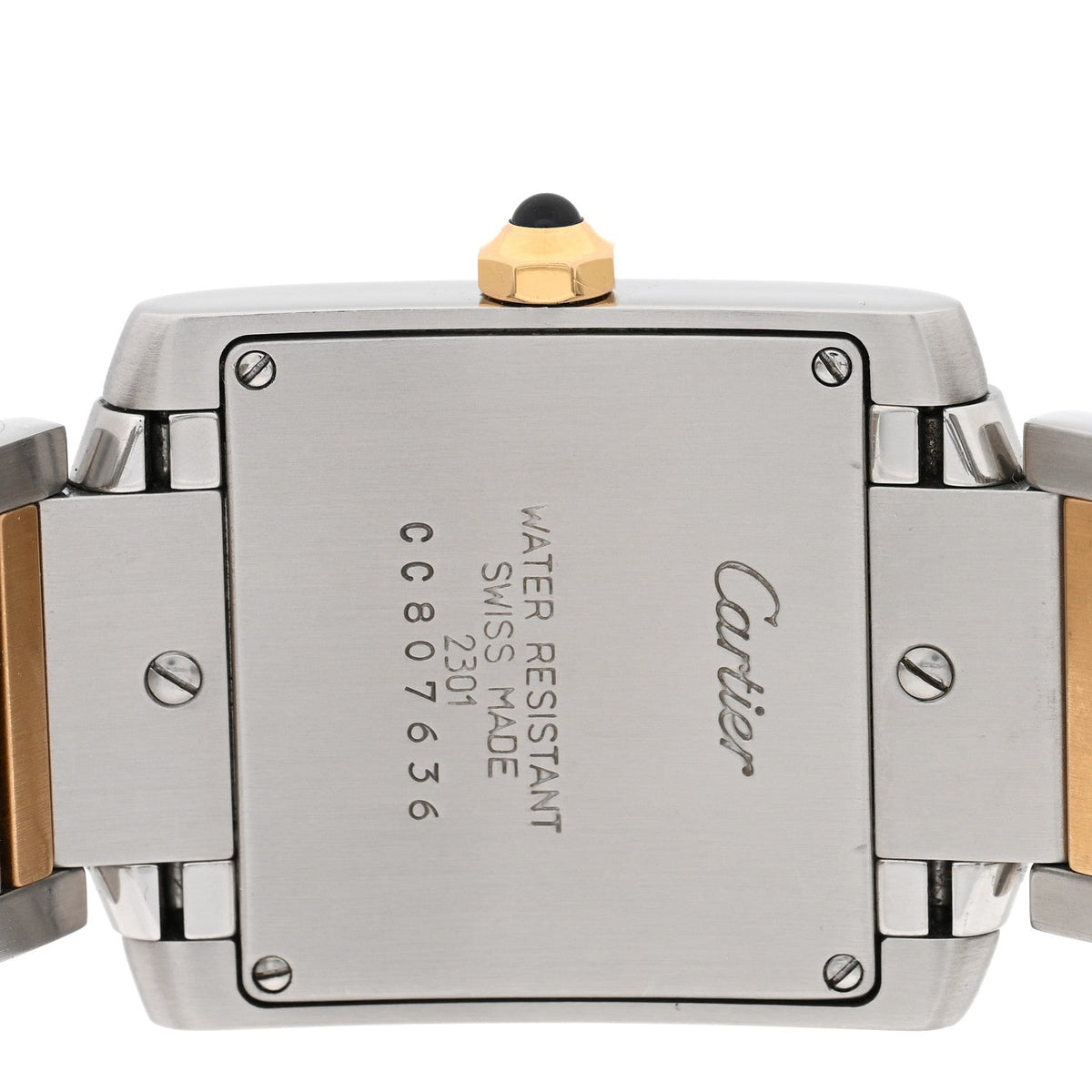 Stainless Steel 18K Yellow Gold 25mm Tank Francaise Quartz Watch