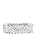 18K White Gold Diamond Zipper Ring 55 7.25