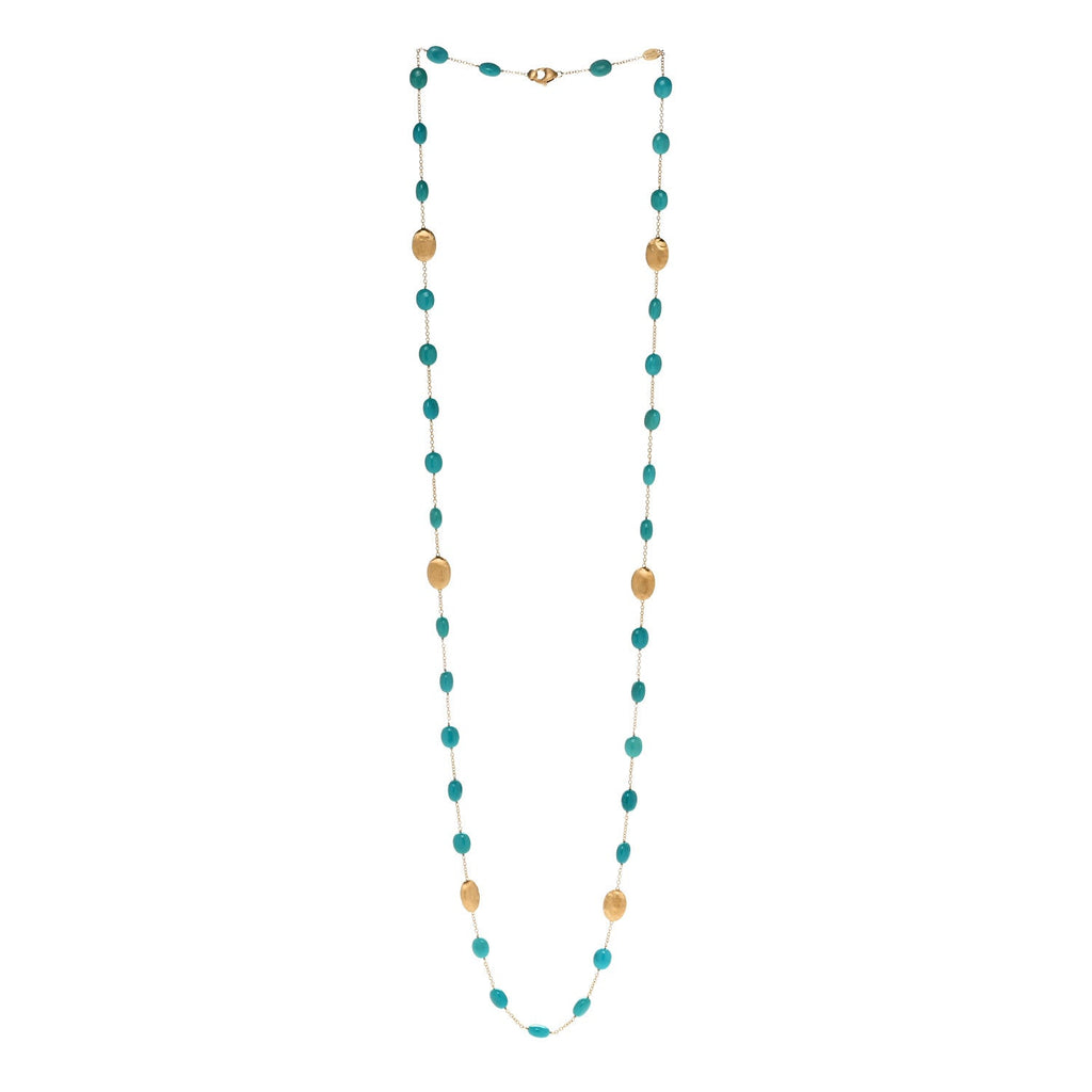 18K Yellow Gold Turquoise Siviglia Long Necklace