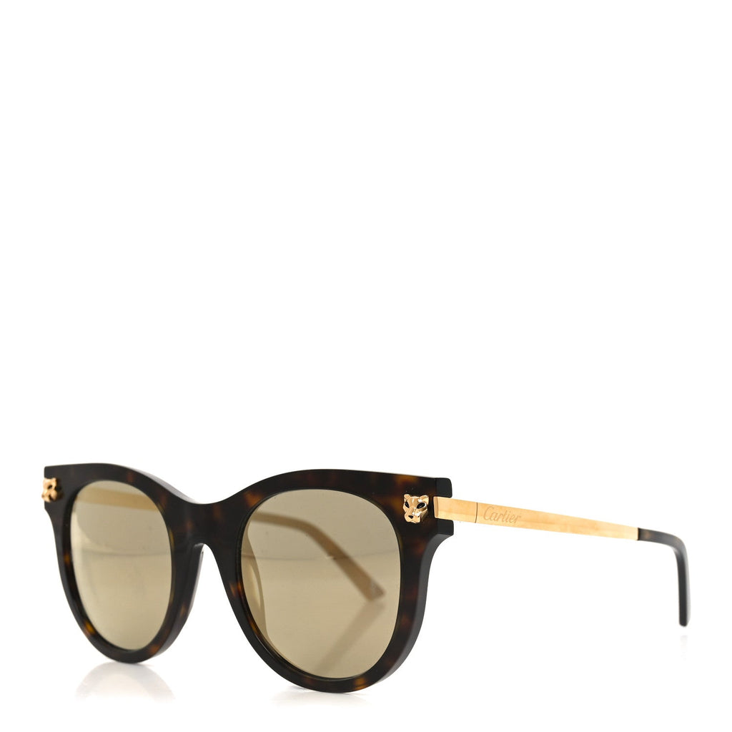 Acetate Panthere Cartier Sunglasses CT0024S Gold Dark Havana