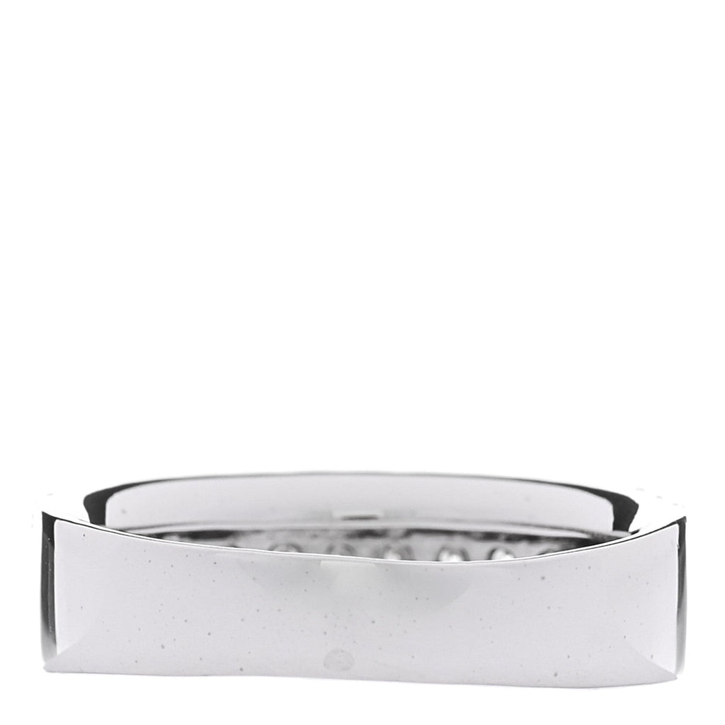 18K White Gold Diamond 1.00ctw Three Row Half Band Ring 54 7