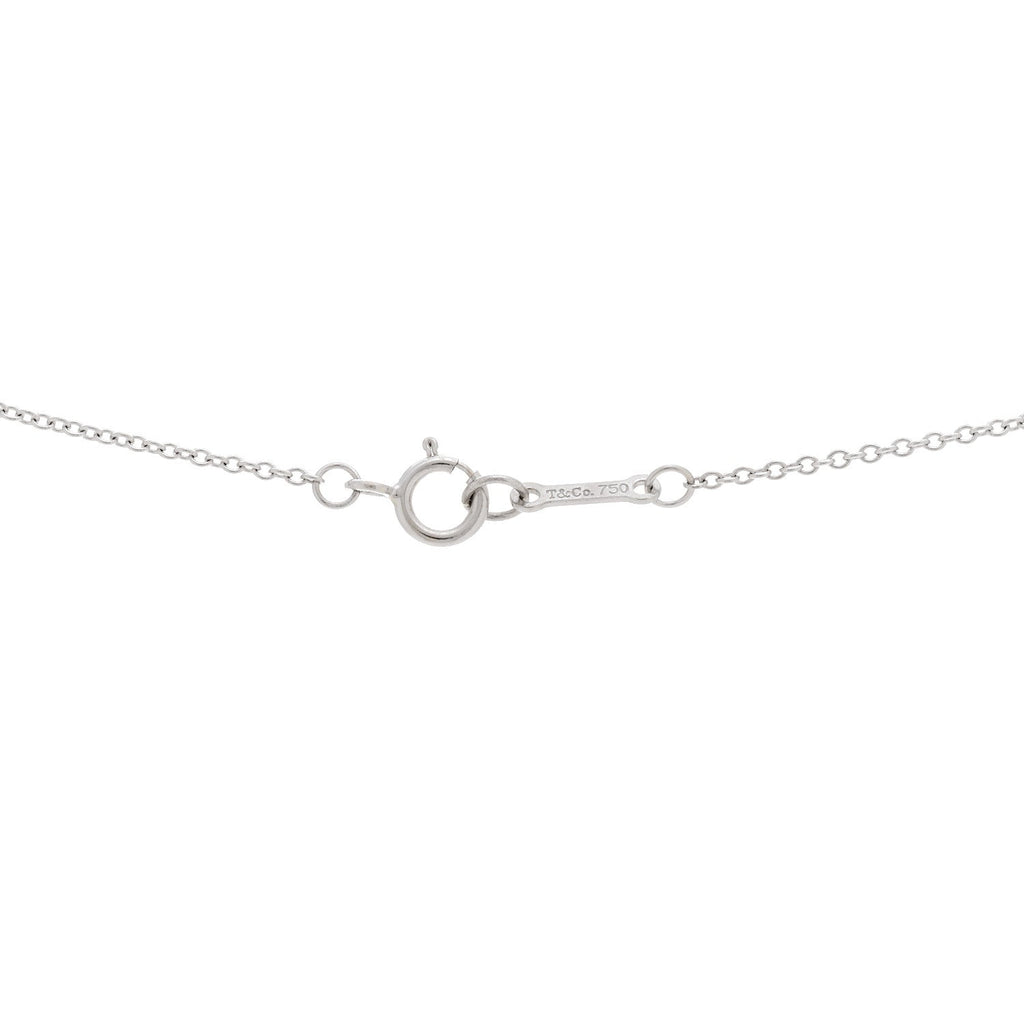 18K White Gold Diamond Cut Out Heart Pendant Necklace