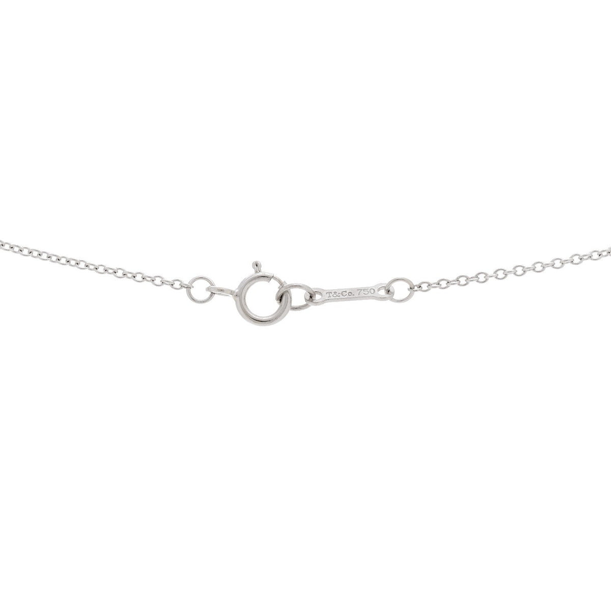 18K White Gold Diamond Cut Out Heart Pendant Necklace